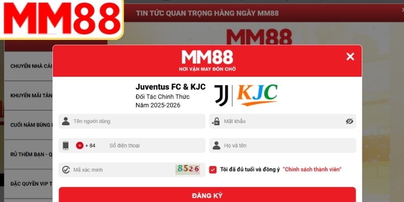 Các bước đăng ký MM88 dành cho thành viên mới